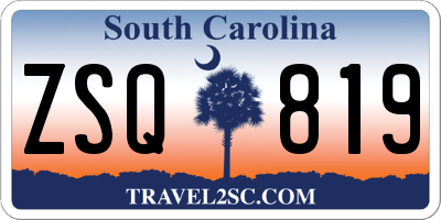 SC license plate ZSQ819