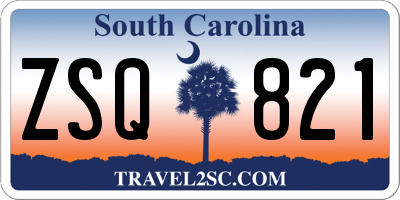 SC license plate ZSQ821