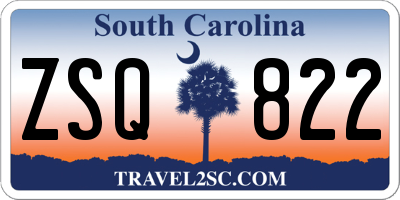 SC license plate ZSQ822