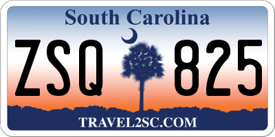 SC license plate ZSQ825