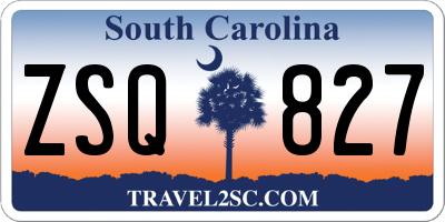 SC license plate ZSQ827
