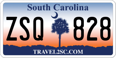 SC license plate ZSQ828