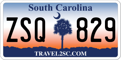 SC license plate ZSQ829