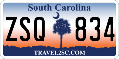 SC license plate ZSQ834