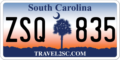 SC license plate ZSQ835