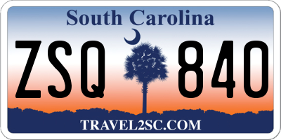 SC license plate ZSQ840
