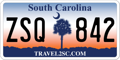 SC license plate ZSQ842