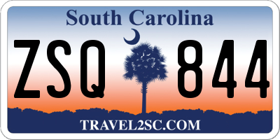 SC license plate ZSQ844
