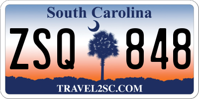 SC license plate ZSQ848