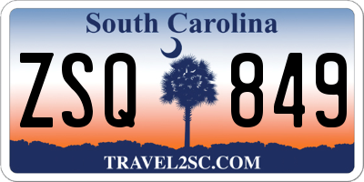 SC license plate ZSQ849