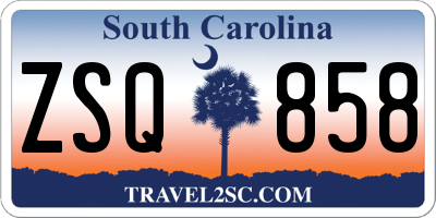 SC license plate ZSQ858