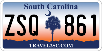SC license plate ZSQ861