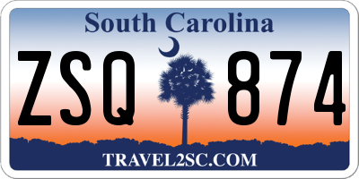 SC license plate ZSQ874