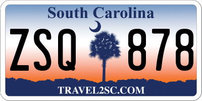 SC license plate ZSQ878