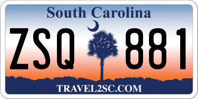 SC license plate ZSQ881