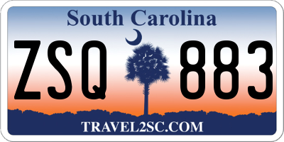 SC license plate ZSQ883