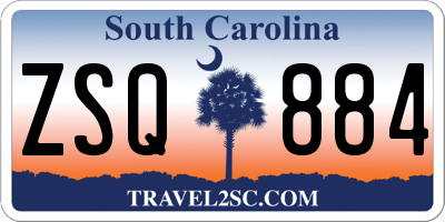 SC license plate ZSQ884