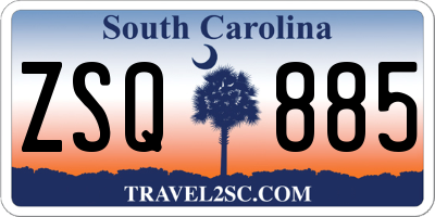 SC license plate ZSQ885