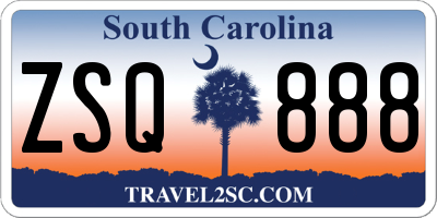 SC license plate ZSQ888