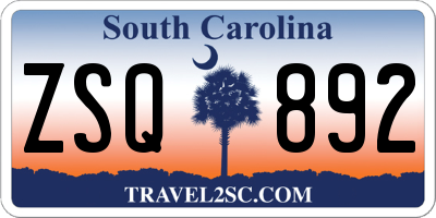 SC license plate ZSQ892