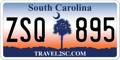 SC license plate ZSQ895