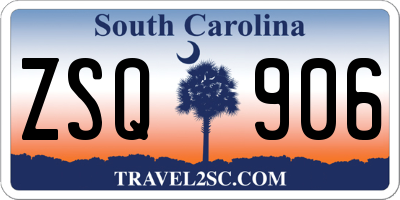 SC license plate ZSQ906