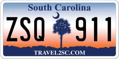 SC license plate ZSQ911