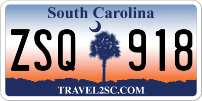 SC license plate ZSQ918