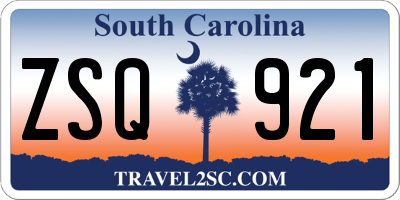 SC license plate ZSQ921