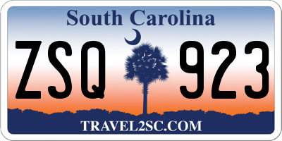 SC license plate ZSQ923