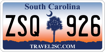 SC license plate ZSQ926