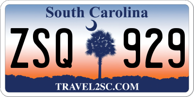 SC license plate ZSQ929