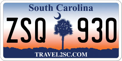 SC license plate ZSQ930