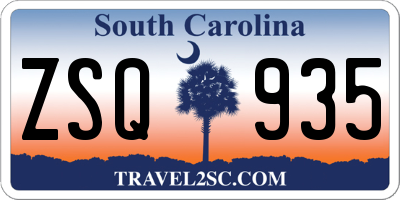SC license plate ZSQ935