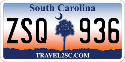 SC license plate ZSQ936