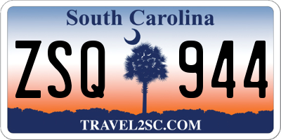 SC license plate ZSQ944