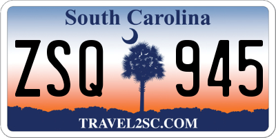 SC license plate ZSQ945