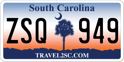 SC license plate ZSQ949