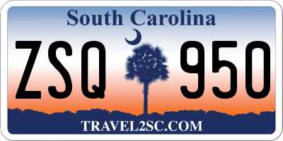 SC license plate ZSQ950