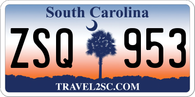 SC license plate ZSQ953