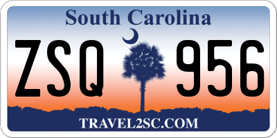 SC license plate ZSQ956