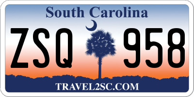 SC license plate ZSQ958