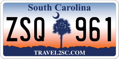 SC license plate ZSQ961
