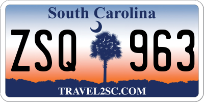 SC license plate ZSQ963
