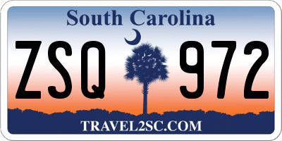 SC license plate ZSQ972