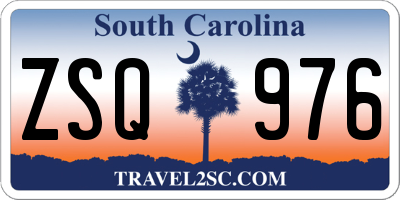 SC license plate ZSQ976