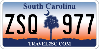 SC license plate ZSQ977