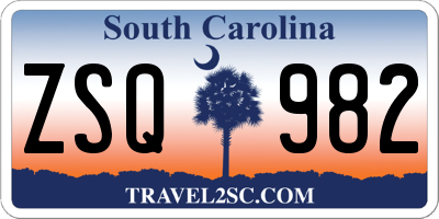 SC license plate ZSQ982
