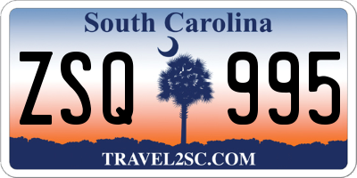 SC license plate ZSQ995