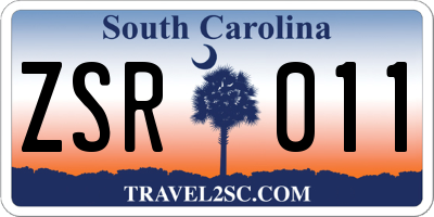 SC license plate ZSR011
